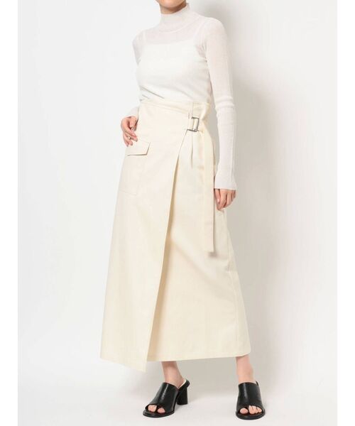 MURUA(ムルーア)の「アシメラップスカート(スカート・レディース・ブラック/アイボリー/モカ・1/2)」の19枚目の写真