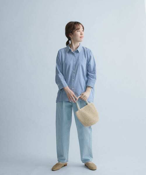 FORK&SPOON（フォークアンドスプーン）の「FORK&SPOON　ワイドテーパードデニムパンツ（デニムパンツ・レディース・ブルー系その他/ワンウォッシュ・1/2）」の9枚目の写真