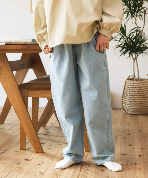 FORK&SPOON（フォークアンドスプーン）の「FORK&SPOON　ワイドテーパードデニムパンツ（デニムパンツ・レディース・ブルー系その他/ワンウォッシュ・1/2）」の11枚目の写真