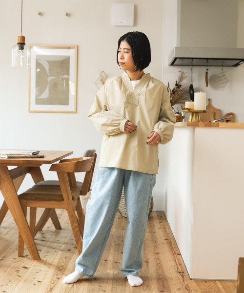 FORK&SPOON（フォークアンドスプーン）の「FORK&SPOON　ワイドテーパードデニムパンツ（デニムパンツ・レディース・ブルー系その他/ワンウォッシュ・1/2）」の16枚目の写真