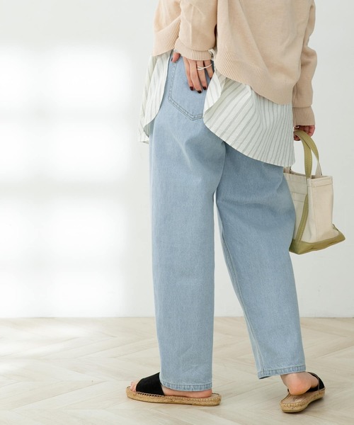 FORK&SPOON（フォークアンドスプーン）の「FORK&SPOON　ワイドテーパードデニムパンツ（デニムパンツ・レディース・ブルー系その他/ワンウォッシュ・1/2）」の21枚目の写真