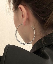 Futier land | スリムクラッシュプレートフープピアス(ピアス（両耳用）)