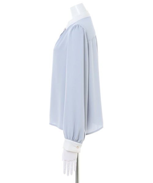 INGNI（イング）の「バイカラートロミ／ブラウス（シャツ/ブラウス・レディース・ホワイト×ブラック/ホワイト系8/サックスブルー系/ピンク系9・M）」の17枚目の写真