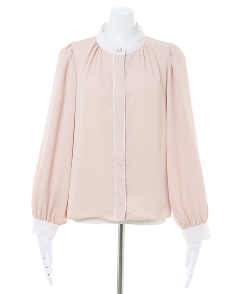 INGNI（イング）の「バイカラートロミ／ブラウス（シャツ/ブラウス・レディース・ホワイト×ブラック/ホワイト系8/サックスブルー系/ピンク系9・M）」の14枚目の写真