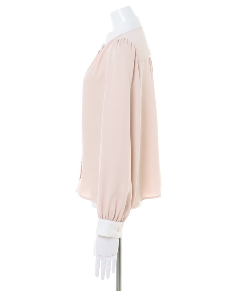 INGNI（イング）の「バイカラートロミ／ブラウス（シャツ/ブラウス・レディース・ホワイト×ブラック/ホワイト系8/サックスブルー系/ピンク系9・M）」の13枚目の写真