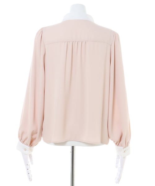 INGNI（イング）の「バイカラートロミ／ブラウス（シャツ/ブラウス・レディース・ホワイト×ブラック/ホワイト系8/サックスブルー系/ピンク系9・M）」の12枚目の写真