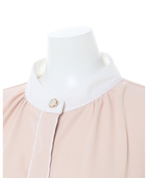 INGNI（イング）の「バイカラートロミ／ブラウス（シャツ/ブラウス・レディース・ホワイト×ブラック/ホワイト系8/サックスブルー系/ピンク系9・M）」の11枚目の写真