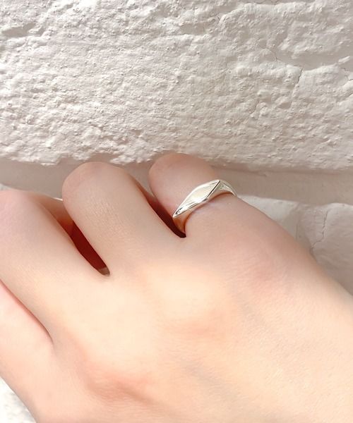 Blanche ブランシュ ダイヤモンドシェイブトップフラットピンキーリング Croix (クロワ) SILVER（リング）｜Blanche（ブランシュ）