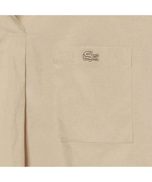 LACOSTE（ラコステ）の「コットンレーヨンスキッパーネックシャツ（シャツ/ブラウス・レディース・ホワイト/ベージュ・38/36/34/40）」の11枚目の写真
