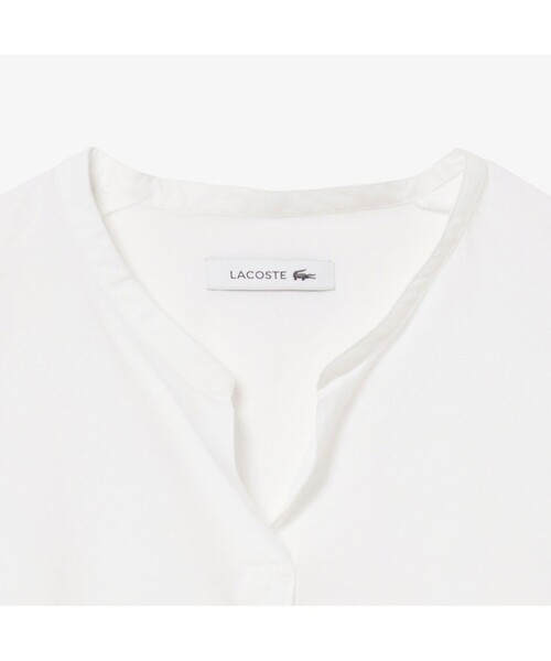 LACOSTE（ラコステ）の「コットンレーヨンスキッパーネックシャツ（シャツ/ブラウス・レディース・ホワイト/ベージュ・38/36/34/40）」の20枚目の写真