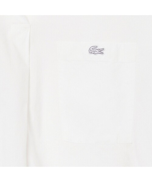 LACOSTE（ラコステ）の「コットンレーヨンスキッパーネックシャツ（シャツ/ブラウス・レディース・ホワイト/ベージュ・38/36/34/40）」の22枚目の写真