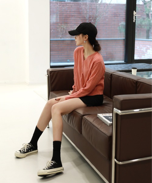 by muni:r（バイ ムニール）の「シンプルロゴPボールキャップ（キャップ・レディース・ブラック/ネイビー/グレー/ピンクベージュ・ONE SIZE）」の11枚目の写真