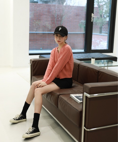 by muni:r（バイ ムニール）の「シンプルロゴPボールキャップ（キャップ・レディース・ブラック/ネイビー/グレー/ピンクベージュ・ONE SIZE）」の13枚目の写真