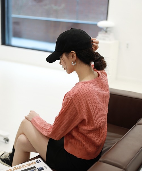 by muni:r（バイ ムニール）の「シンプルロゴPボールキャップ（キャップ・レディース・ブラック/ネイビー/グレー/ピンクベージュ・ONE SIZE）」の14枚目の写真