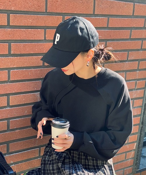 by muni:r（バイ ムニール）の「シンプルロゴPボールキャップ（キャップ・レディース・ブラック/ネイビー/グレー/ピンクベージュ・ONE SIZE）」の19枚目の写真