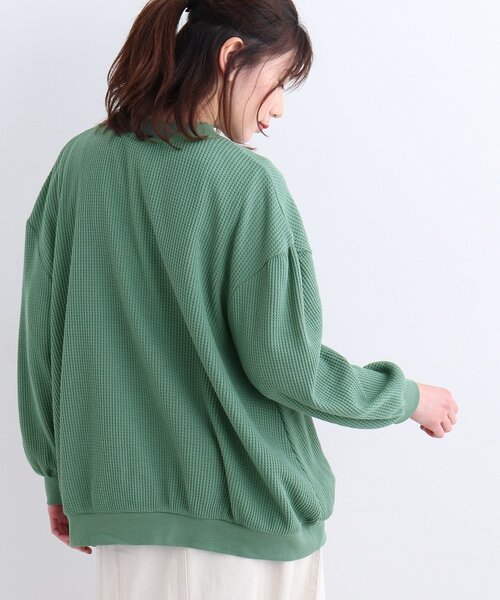 SHOO・LA・RUE（シューラルー）の「◆ワッフル前釦付きカーディガン（カーディガン/ボレロ・レディース・ライトグレー/グリーン/ライトベージュ・00）」の6枚目の写真