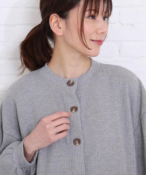 SHOO・LA・RUE（シューラルー）の「◆ワッフル前釦付きカーディガン（カーディガン/ボレロ・レディース・ライトグレー/グリーン/ライトベージュ・00）」の14枚目の写真