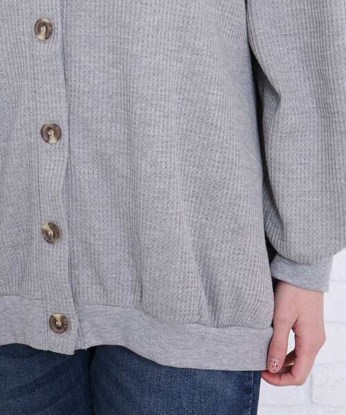 SHOO・LA・RUE（シューラルー）の「◆ワッフル前釦付きカーディガン（カーディガン/ボレロ・レディース・ライトグレー/グリーン/ライトベージュ・00）」の16枚目の写真