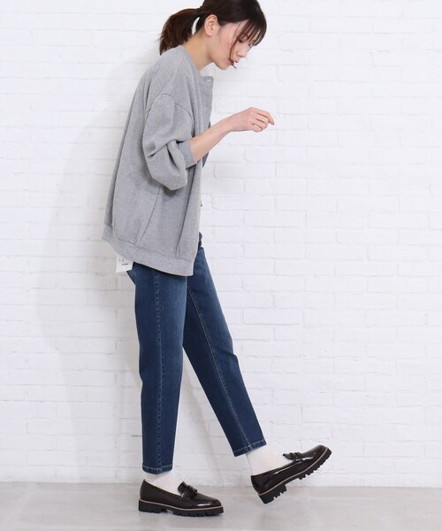 SHOO・LA・RUE（シューラルー）の「◆ワッフル前釦付きカーディガン（カーディガン/ボレロ・レディース・ライトグレー/グリーン/ライトベージュ・00）」の19枚目の写真