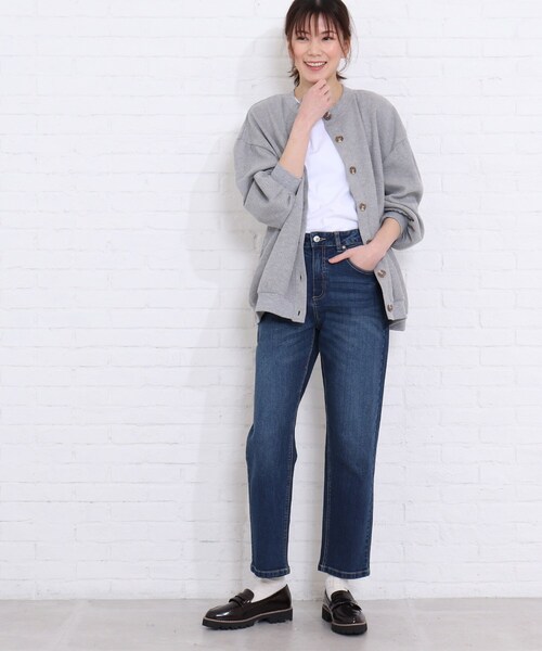 SHOO・LA・RUE（シューラルー）の「◆ワッフル前釦付きカーディガン（カーディガン/ボレロ・レディース・ライトグレー/グリーン/ライトベージュ・00）」の20枚目の写真