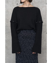 LA PEAU DE GEM | 【LA PEAU DE GEM】リングドット変形ワッフルプルオーバー(Tシャツ/カットソー)