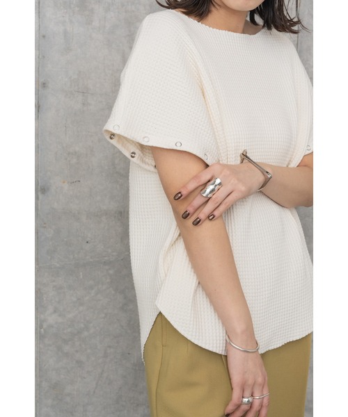 LA PEAU DE GEM ラポドゥジェム モールビスチェ ホワイト セール】【LA PEAU DE GEM】teck sheer blouson/テックシアー