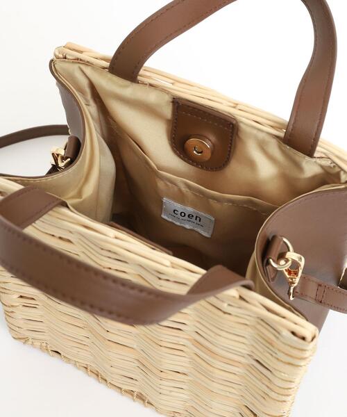 coen（コーエン）の「ヤナギスクエアショルダーバッグ（かごバッグ・レディース・ブラック/ブラウン・FREE）」の8枚目の写真