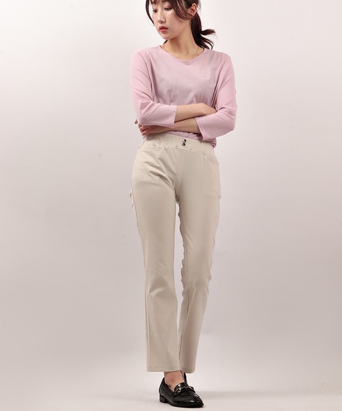 EGLANTINE(エグランティーヌ)の「EGLANTINE ひんやり ハイテンション スキニーパンツ (吸放湿+UVカット+接触冷感)(その他パンツ・レディース・オフホワイト/サンドベージュ・42/40)」の8枚目の写真