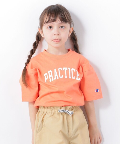 Champion（チャンピオン）の「【SHIPS any別注】Champion: カレッジ プリント Tシャツ <KIDS>◇（Tシャツ/カットソー・キッズ・ライトグリーン/ネイビー/オレンジ/イエロー・120/130/140/110）」の7枚目の写真