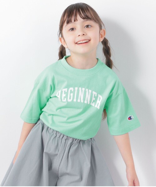 Champion（チャンピオン）の「【SHIPS any別注】Champion: カレッジ プリント Tシャツ <KIDS>◇（Tシャツ/カットソー・キッズ・ライトグリーン/ネイビー/オレンジ/イエロー・120/130/140/110）」の14枚目の写真