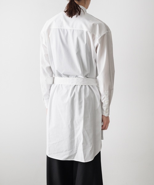 ato（アトウ）の「BELTED LONG SHRTS（シャツ/ブラウス・メンズ・ホワイト/ブラック/ブラウン・44/46/48）」の6枚目の写真