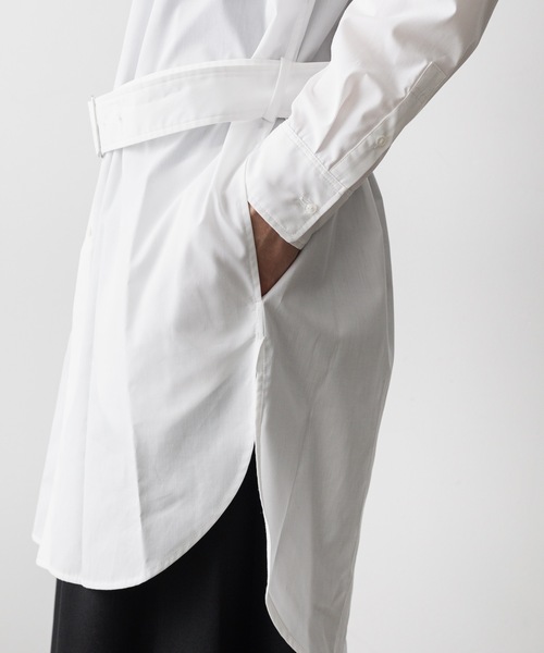 ato（アトウ）の「BELTED LONG SHRTS（シャツ/ブラウス・メンズ・ホワイト/ブラック/ブラウン・44/46/48）」の9枚目の写真