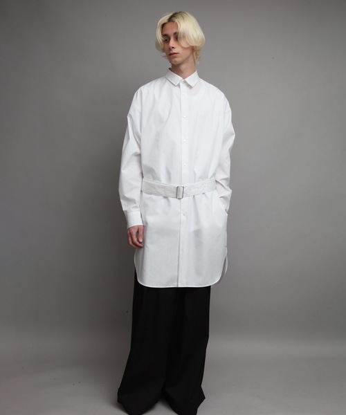 ato（アトウ）の「BELTED LONG SHRTS（シャツ/ブラウス・メンズ・ホワイト/ブラック/ブラウン・44/46/48）」の14枚目の写真