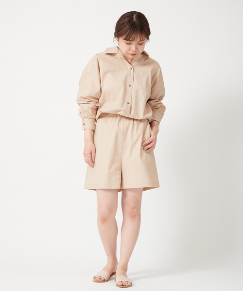 Spick & Span リネンシリンダルサロペ　カーキ Spick & Span リネンシリンダルサロペ カーキ