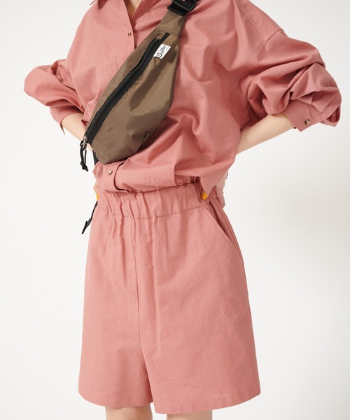 U by SPICK&SPAN(ユーバイスピックアンドスパン)の「リネンシャツオールインワン◆(サロペット/オーバーオール・レディース・ベージュ/ピンク・FREE)」の8枚目の写真