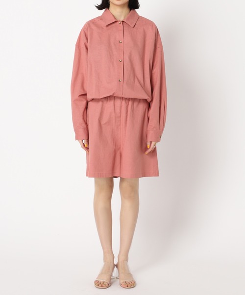 U by SPICK&SPAN(ユーバイスピックアンドスパン)の「リネンシャツオールインワン◆(サロペット/オーバーオール・レディース・ベージュ/ピンク・FREE)」の9枚目の写真