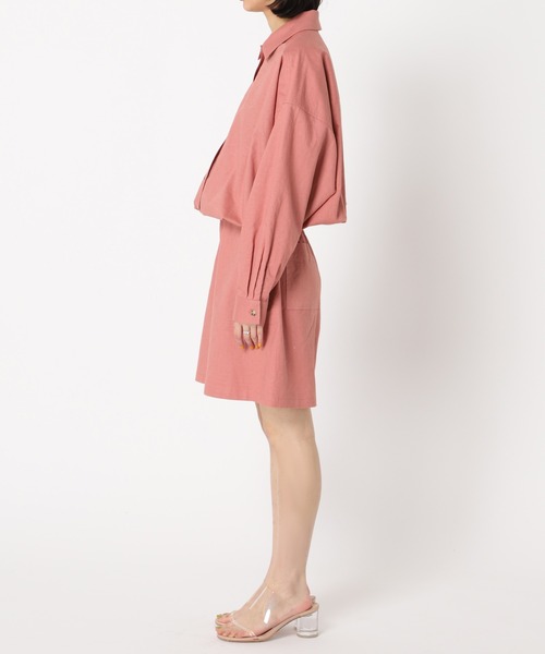U by SPICK&SPAN(ユーバイスピックアンドスパン)の「リネンシャツオールインワン◆(サロペット/オーバーオール・レディース・ベージュ/ピンク・FREE)」の10枚目の写真
