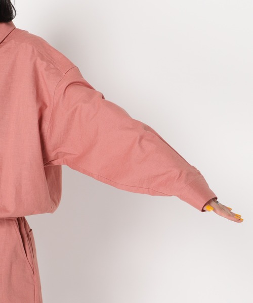 U by SPICK&SPAN(ユーバイスピックアンドスパン)の「リネンシャツオールインワン◆(サロペット/オーバーオール・レディース・ベージュ/ピンク・FREE)」の17枚目の写真