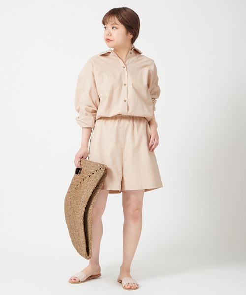 Spick & Span リネンシリンダルサロペ　カーキ Spick & Span リネンシリンダルサロペ カーキ Spick & Span