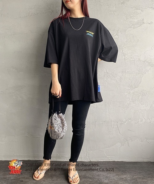 B ONE SOUL（ビーワンソウル）の「【WEB限定】[SEQUENCE BY B-ONE-SOUL/シークエンス] トムとジェリー LEMONADE SHOP バック刺繍Tシャツ（Tシャツ/カットソー・レディース・ホワイト/ブラック/イエロー・M/L/XL）」の14枚目の写真