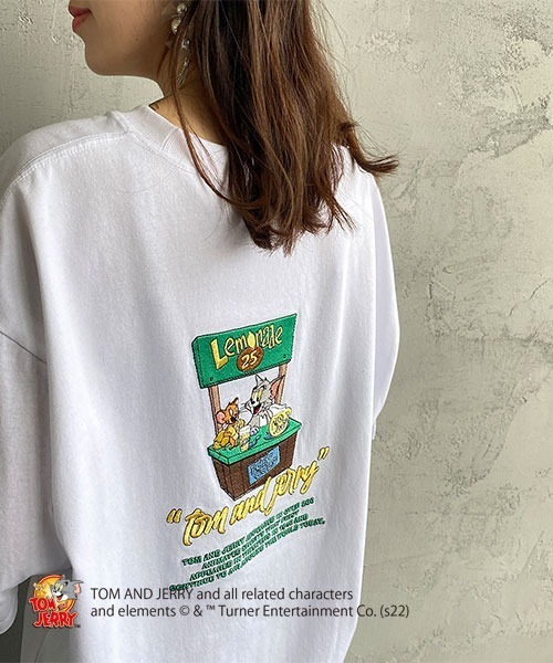 B ONE SOUL（ビーワンソウル）の「【WEB限定】[SEQUENCE BY B-ONE-SOUL/シークエンス] トムとジェリー LEMONADE SHOP バック刺繍Tシャツ（Tシャツ/カットソー・レディース・ホワイト/ブラック/イエロー・M/L/XL）」の13枚目の写真