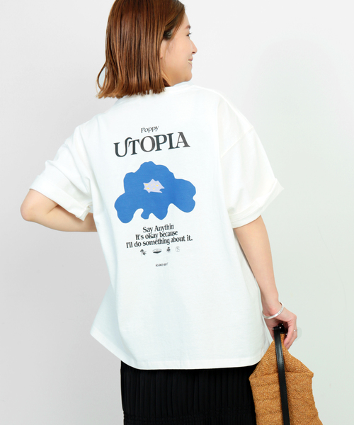 JOURNAL STANDARD(ジャーナルスタンダード)の「【MISHIMA MART/ミシママート】ユートピア クルーネック Tシャツ(Tシャツ/カットソー・メンズ・ブルー/コバルトブルー/イエロー/イエロー系その他・MEDIUM/LARGE/X-LARGE)」の2枚目の写真