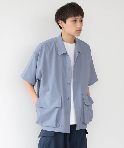 BEAMS HEART(ビームスハート)の「BEAMS HEART / ポリエステル リップストップ BDUシャツ(シャツ/ブラウス・メンズ・オフホワイト/ブルー系その他・SMALL/MEDIUM/LARGE)」の1枚目の写真