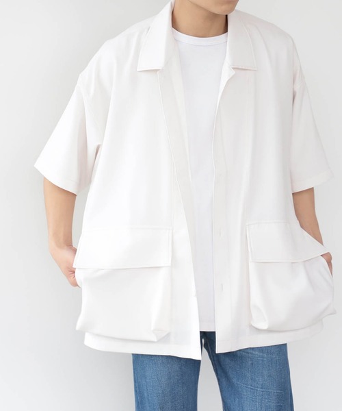 BEAMS HEART(ビームスハート)の「BEAMS HEART / ポリエステル リップストップ BDUシャツ(シャツ/ブラウス・メンズ・オフホワイト/ブルー系その他・SMALL/MEDIUM/LARGE)」の2枚目の写真