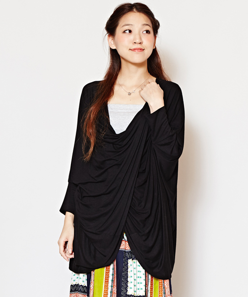 チャイハネ（チャイハネ）の「【チャイハネ】カットソードレープトップス（Tシャツ/カットソー・レディース・ターコイズブルー/ホワイト/オレンジ/キャメル/ブラック/ブルー/パープル/カーキ・FREE）」の3枚目の写真