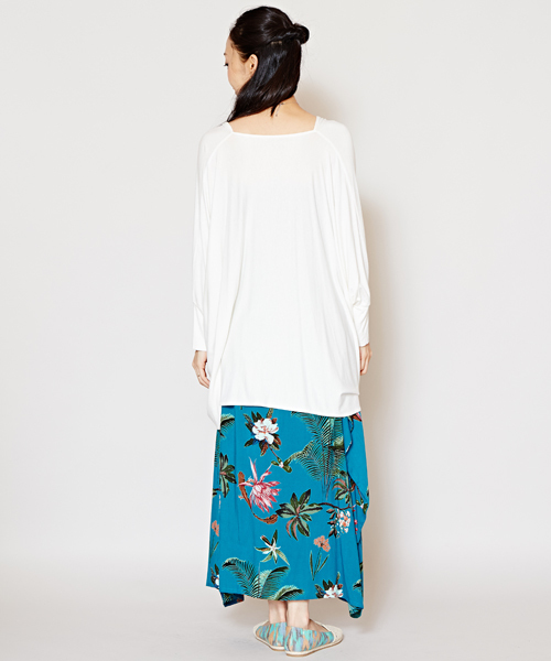 チャイハネ（チャイハネ）の「【チャイハネ】カットソードレープトップス（Tシャツ/カットソー・レディース・ターコイズブルー/ホワイト/オレンジ/キャメル/ブラック/ブルー/パープル/カーキ・FREE）」の14枚目の写真