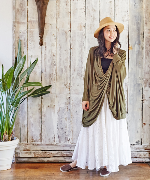 チャイハネ（チャイハネ）の「【チャイハネ】カットソードレープトップス（Tシャツ/カットソー・レディース・ターコイズブルー/ホワイト/オレンジ/キャメル/ブラック/ブルー/パープル/カーキ・FREE）」の19枚目の写真