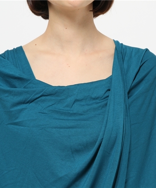 チャイハネ（チャイハネ）の「【チャイハネ】カットソードレープトップス（Tシャツ/カットソー・レディース・ターコイズブルー/ホワイト/オレンジ/キャメル/ブラック/ブルー/パープル/カーキ・FREE）」の20枚目の写真