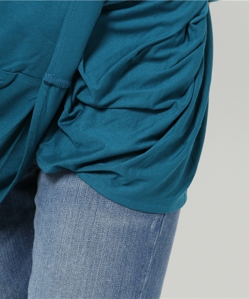 チャイハネ（チャイハネ）の「【チャイハネ】カットソードレープトップス（Tシャツ/カットソー・レディース・ターコイズブルー/ホワイト/オレンジ/キャメル/ブラック/ブルー/パープル/カーキ・FREE）」の22枚目の写真