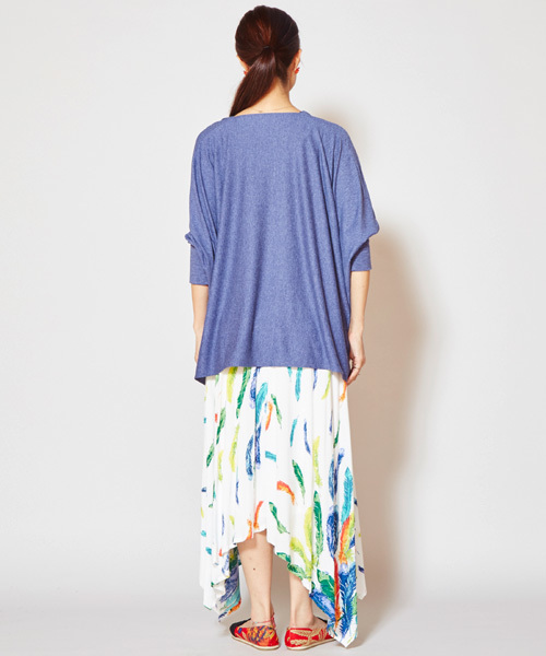 チャイハネ（チャイハネ）の「【チャイハネ】カットソードレープトップス（Tシャツ/カットソー・レディース・ターコイズブルー/ホワイト/オレンジ/キャメル/ブラック/ブルー/パープル/カーキ・FREE）」の10枚目の写真